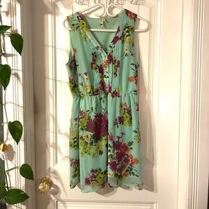 Pink Owl floral sleeveless midi dress